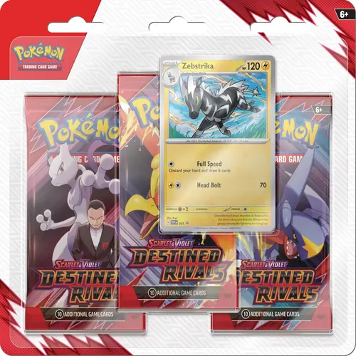 Pokémon TCG: Destined Rivals 3-Pack Blister – Zebstrika